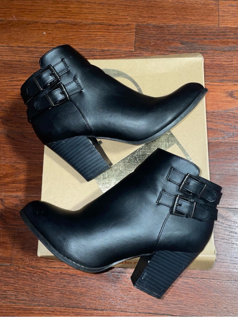 Charlotte Russe black faux leather ankle boots